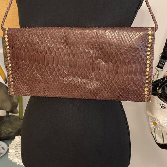 Carlos Falchi -Fatto a Mano Genuine Python Skin Bag/Clutch/Purse - Picture 7 of 11